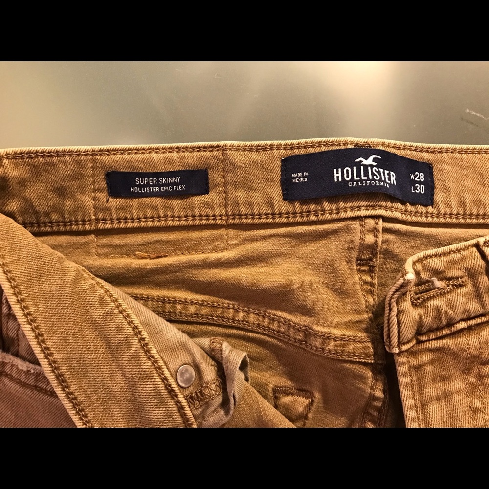 Hollister epic flex super skinny tan destroyed